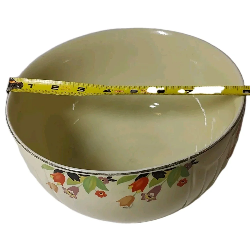 Halls Superior Mixing Bowl Crocus Quality Kitchenware Floral Pattern‎ Yellow SEE